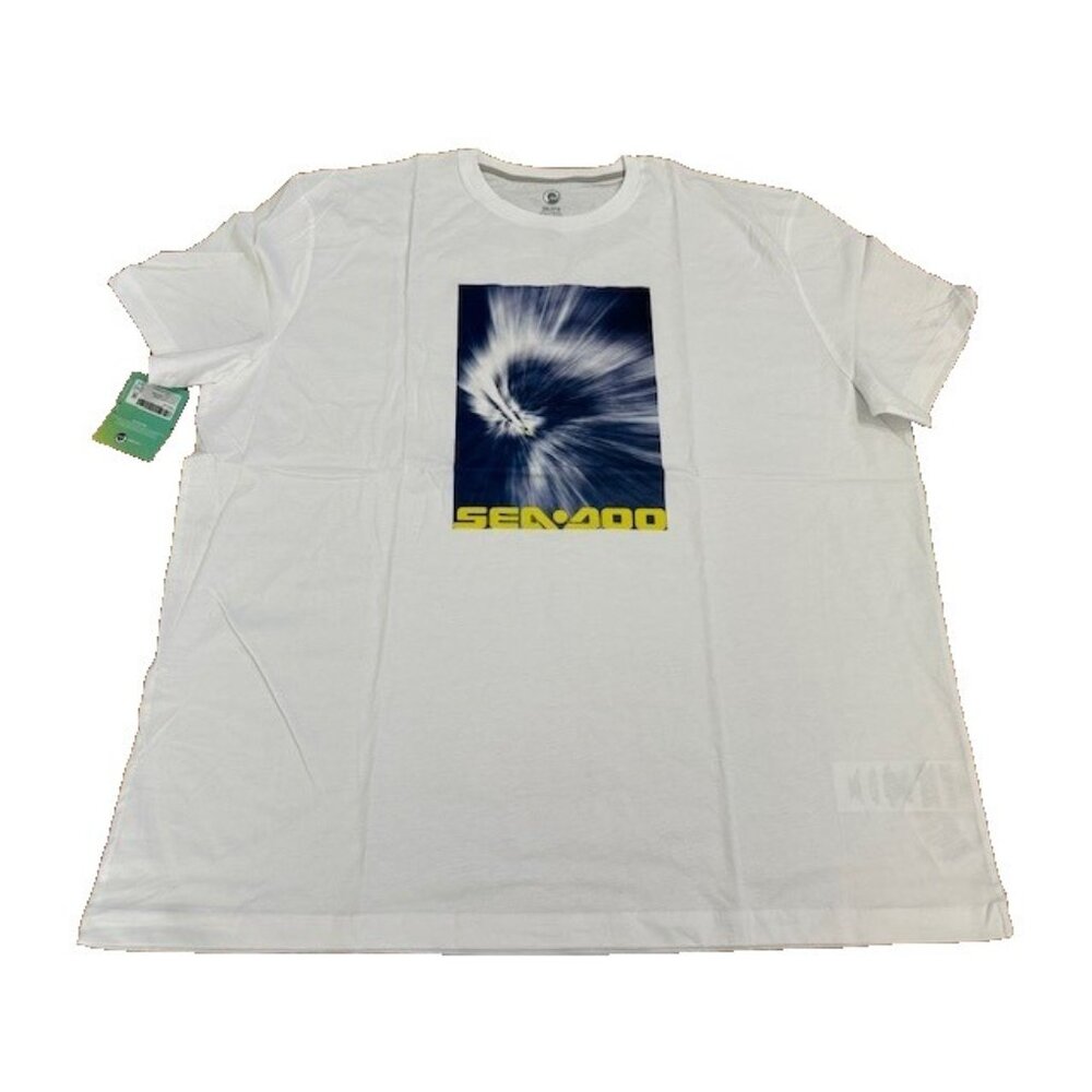 Sea doo Ocean View Boat T Shirt Men 3XL XXXL Surf White Tee Beach Blue Yellow